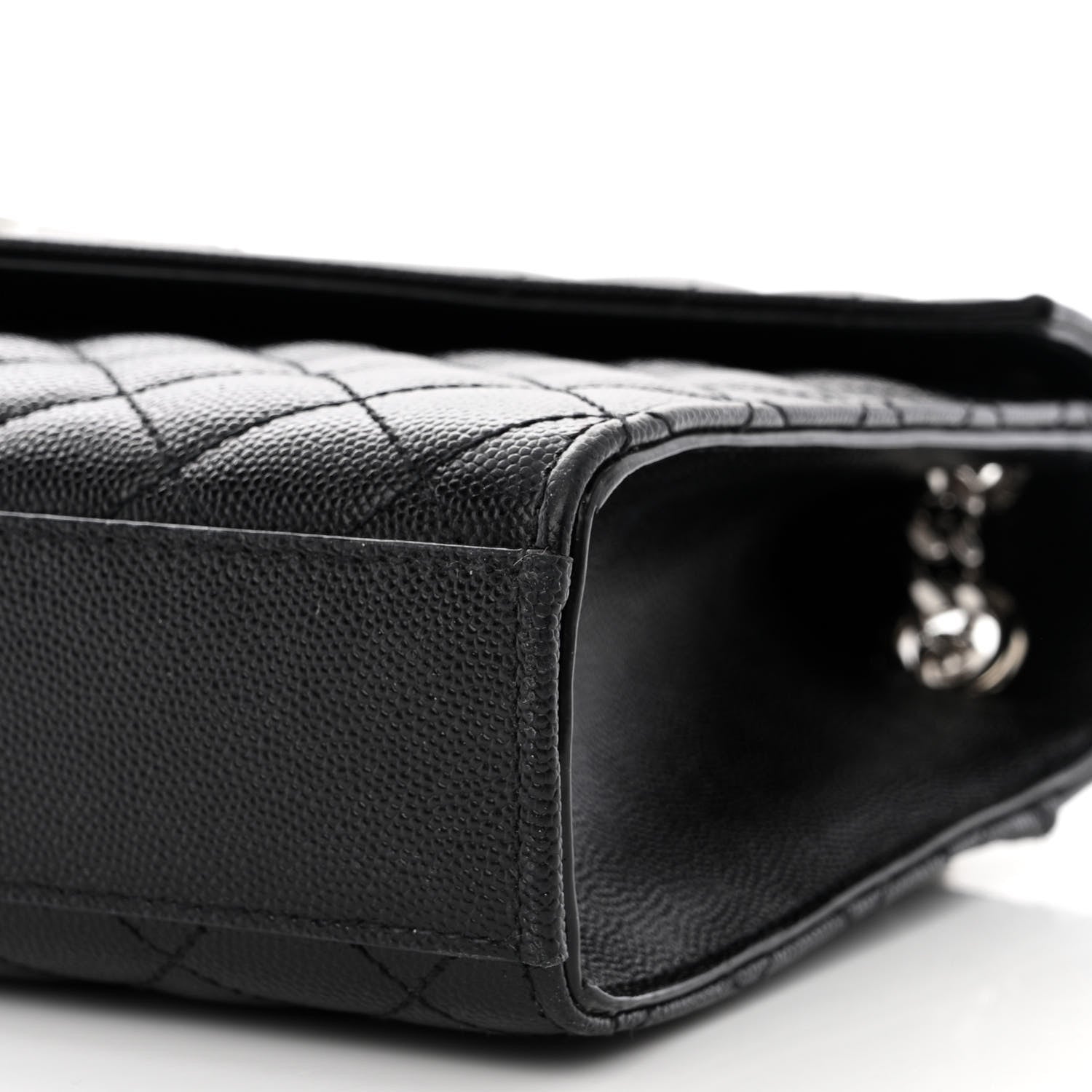Saint Laurent Grain De Poudre Textured Mixed Matelasse Triquilt Medium Monogram Satchel Black 10 of 13