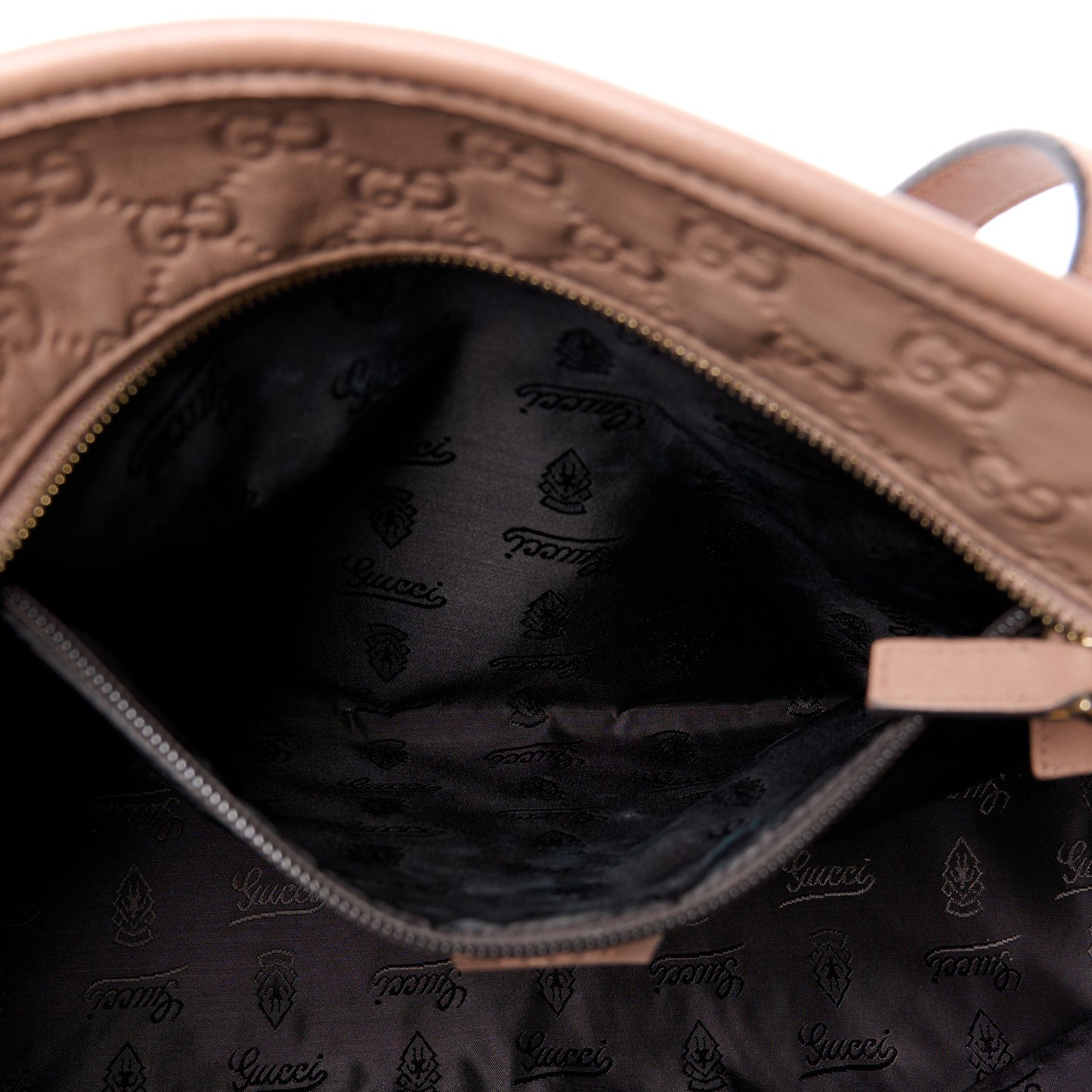 Guccissima Medium Zippered Shopping Tote Rose Beige
