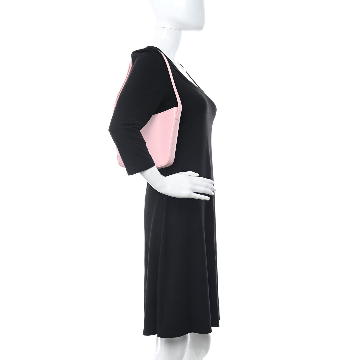 Shiny Calfskin Medium Croque Bag Pink