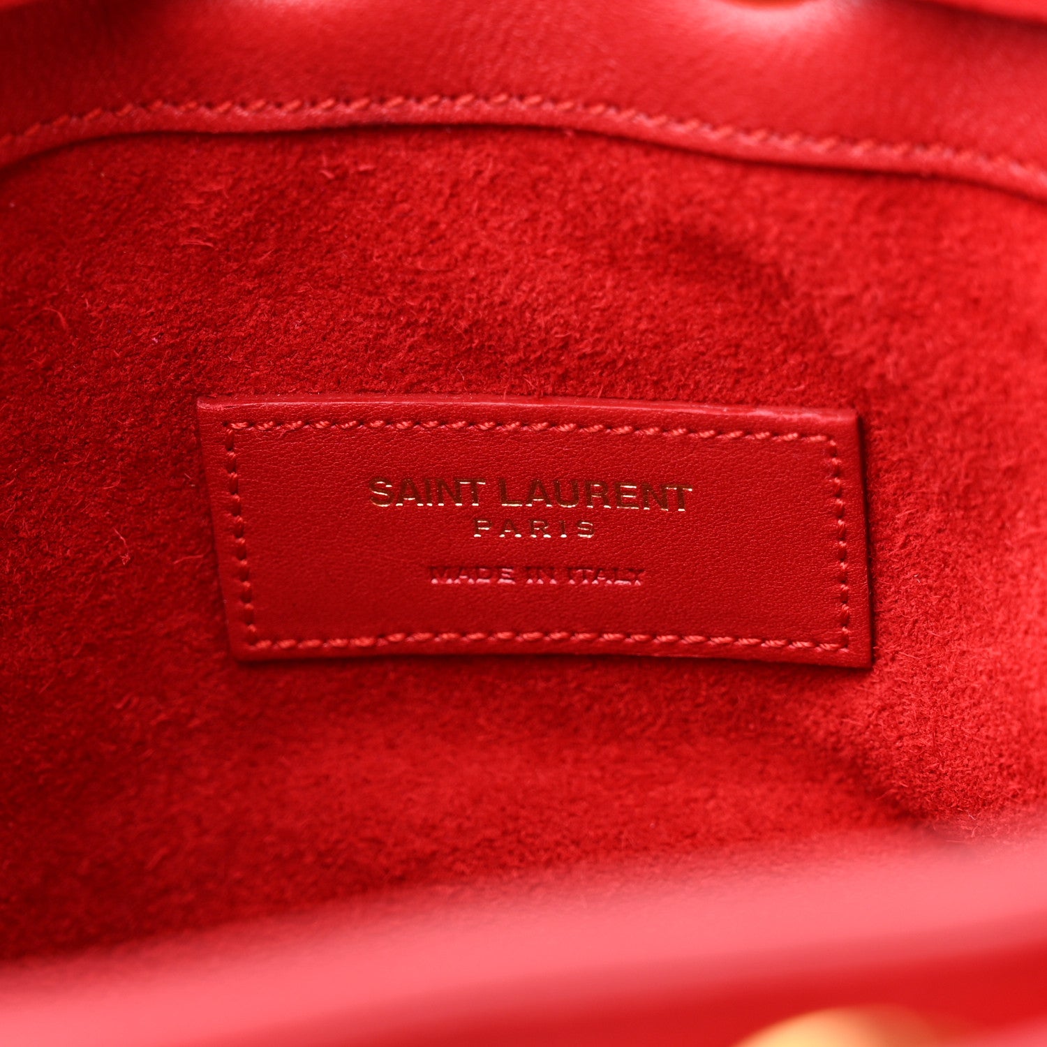 Saint Laurent Calfskin Tri-Color Small Emmanuelle Fringe Bucket Bag Red Bubblegum Purple 6 of 9