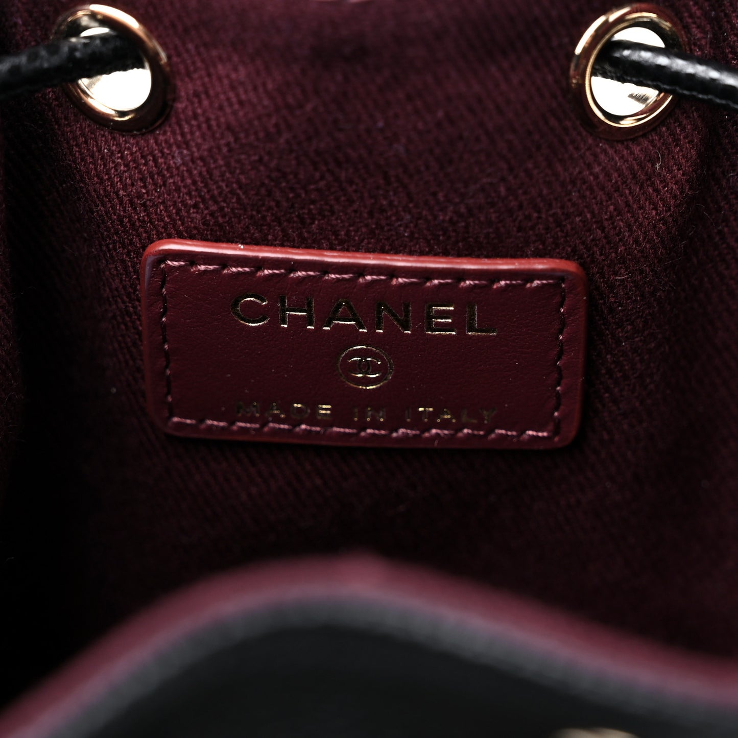Caviar Quilted Mini CC Pocket Bucket Bag Black