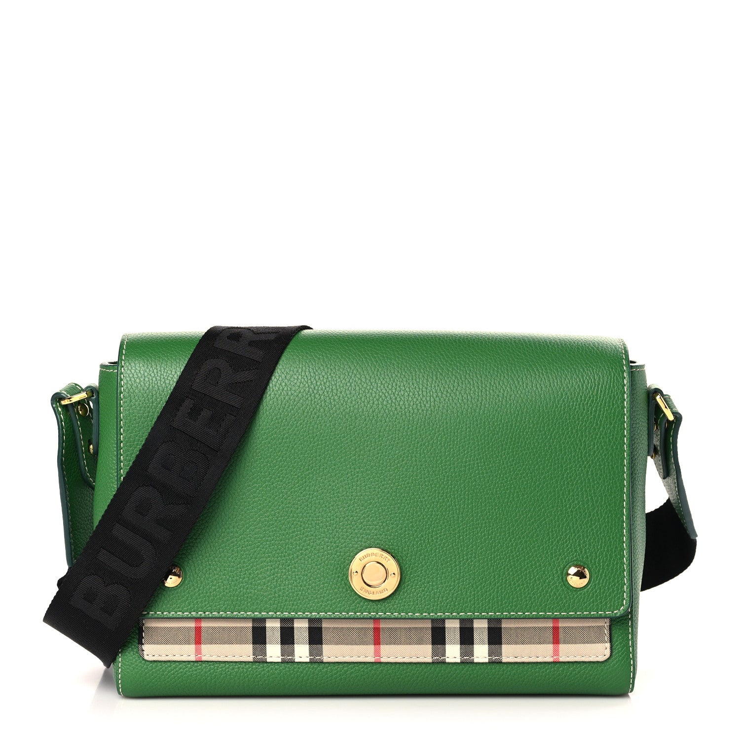Burberry Grainy Calfskin Vintage Check Note Crossbody Bag Ivy