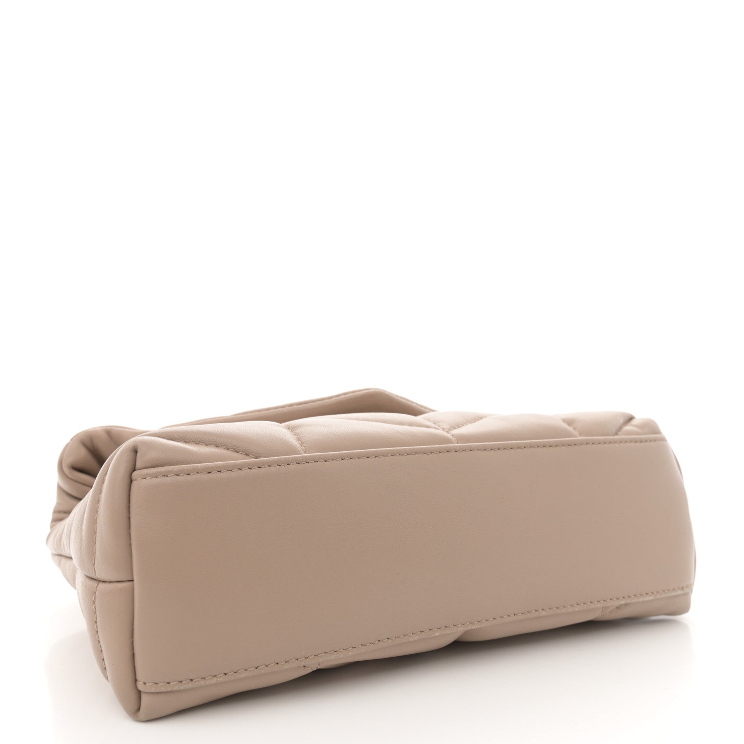 Saint Laurent Lambskin Quilted Toy Loulou Puffer Monogram Chain Satchel Dark Beige 4 of 14