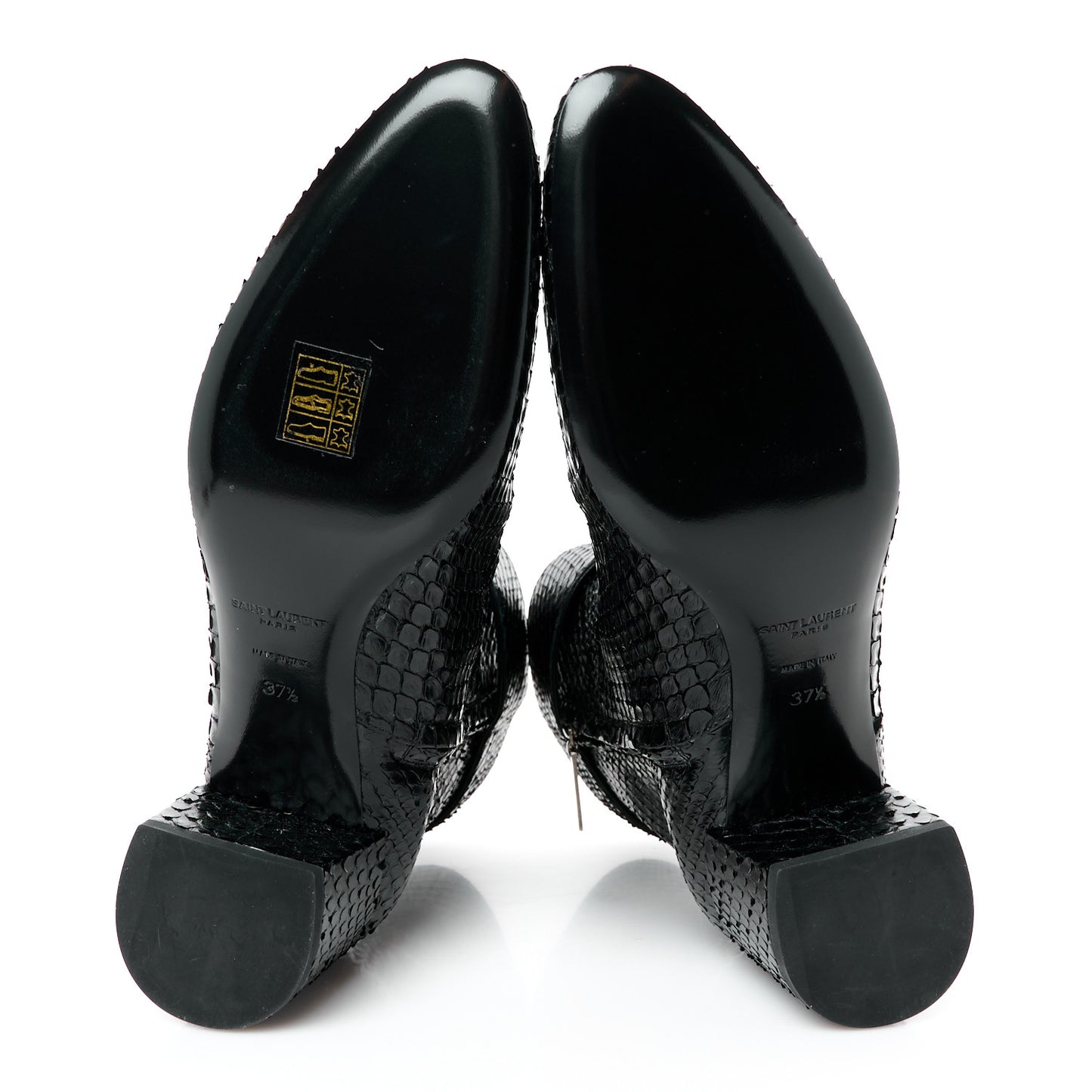 Shiny Snakeskin Joplin Buckle Booties 37.5 Black