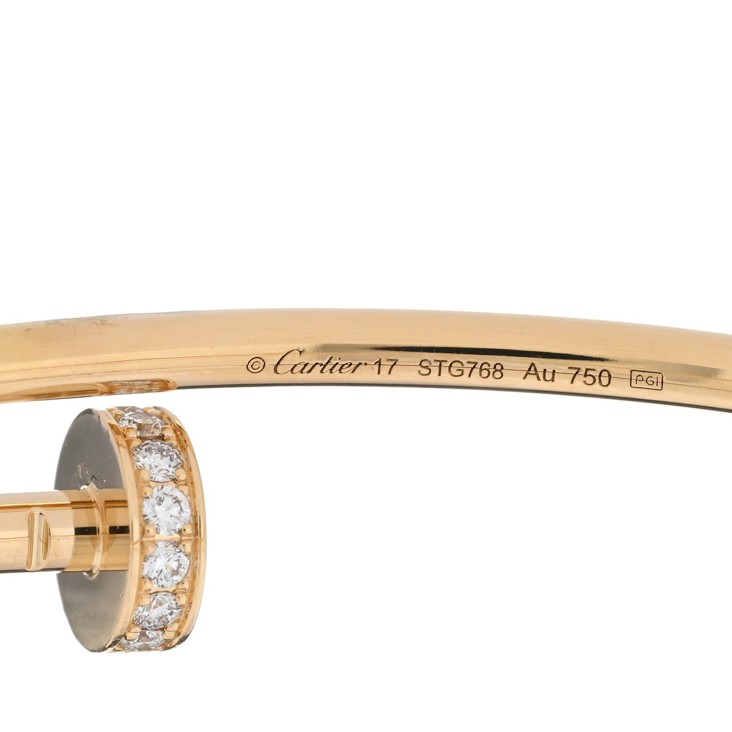 18K Yellow Gold Diamond Small Juste Un Clou Bracelet 17