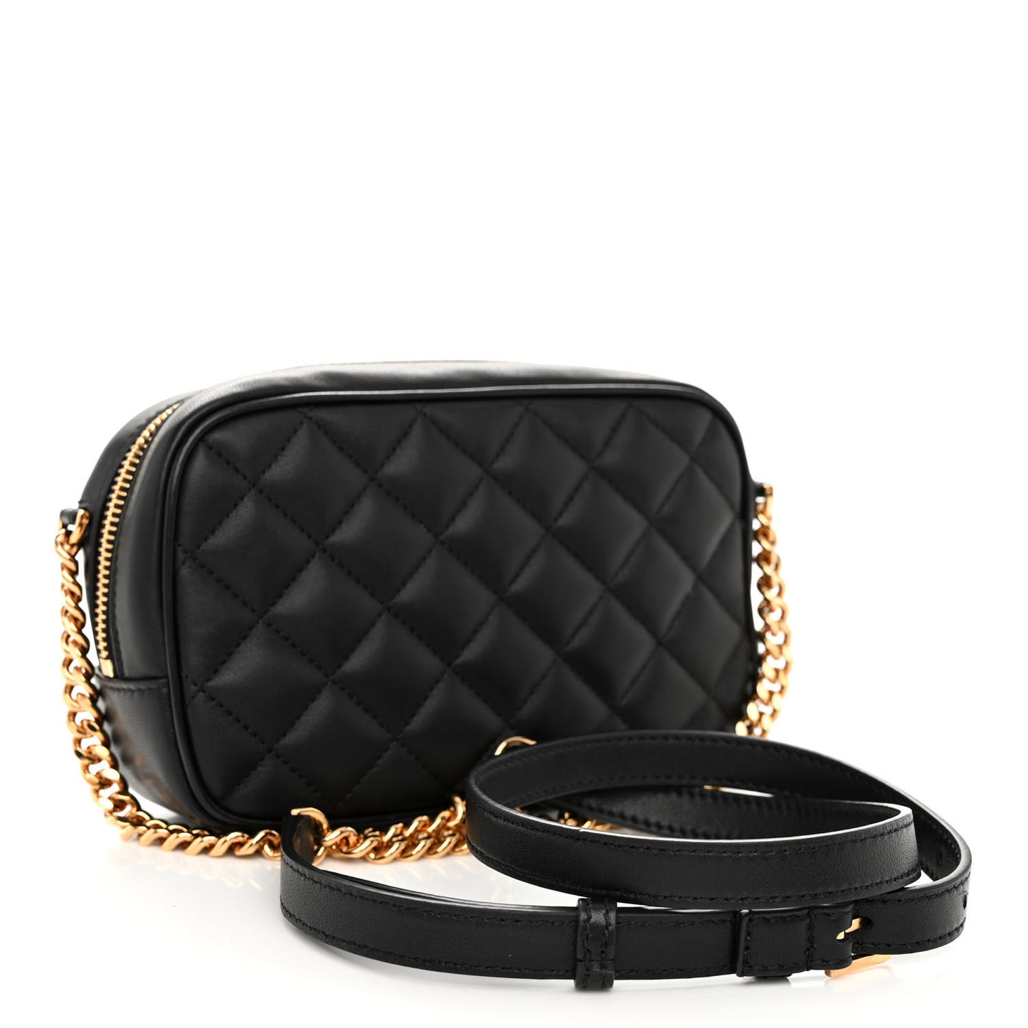 Nappa Quilted La Medusa Camera Bag Black