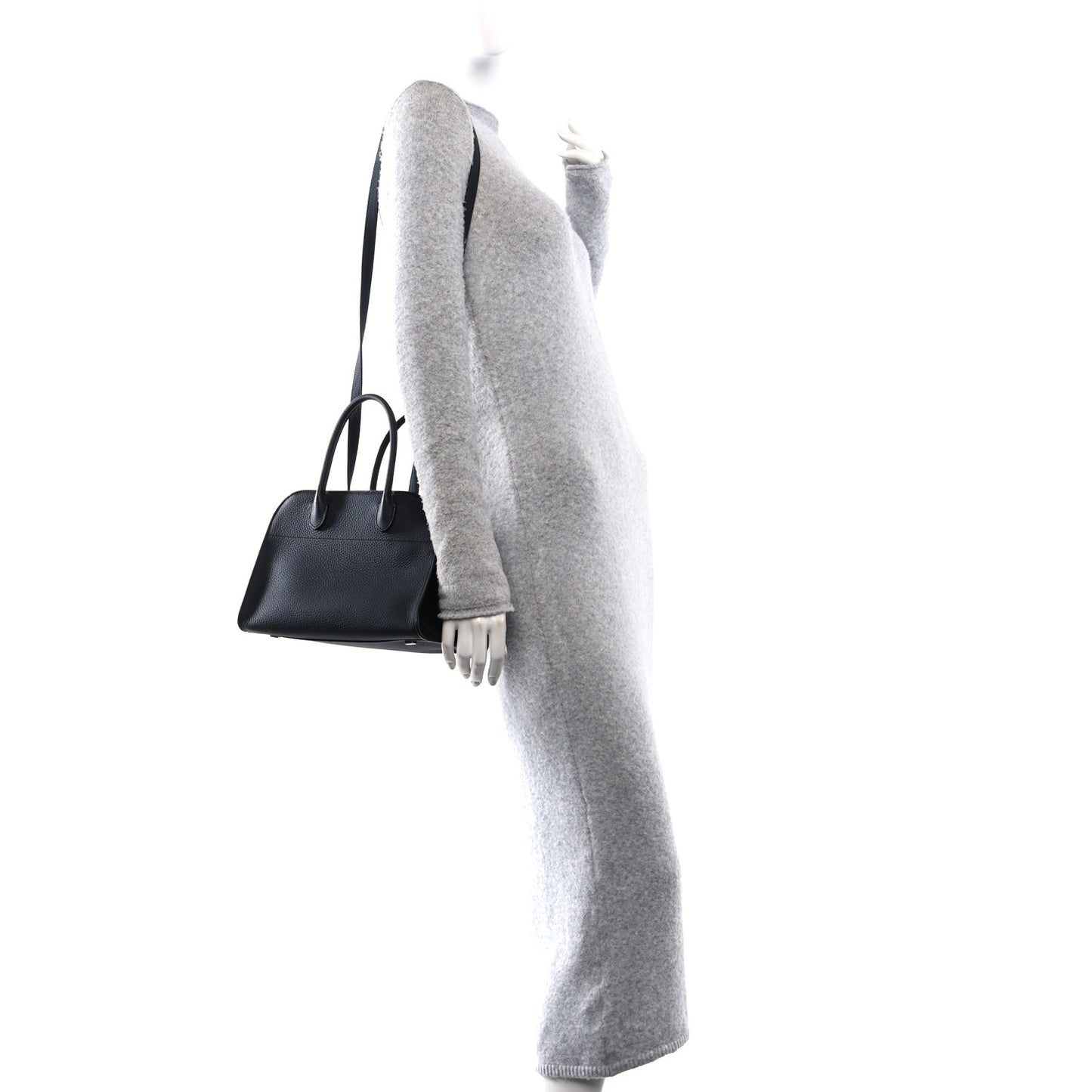 Grained Calfskin Soft Margaux 10 Bag Black
