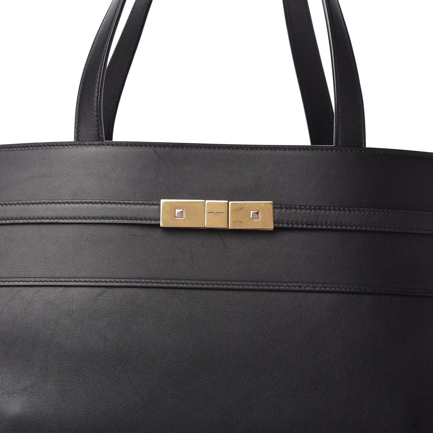 Calfskin Large Manhattan Shopper Tote Black