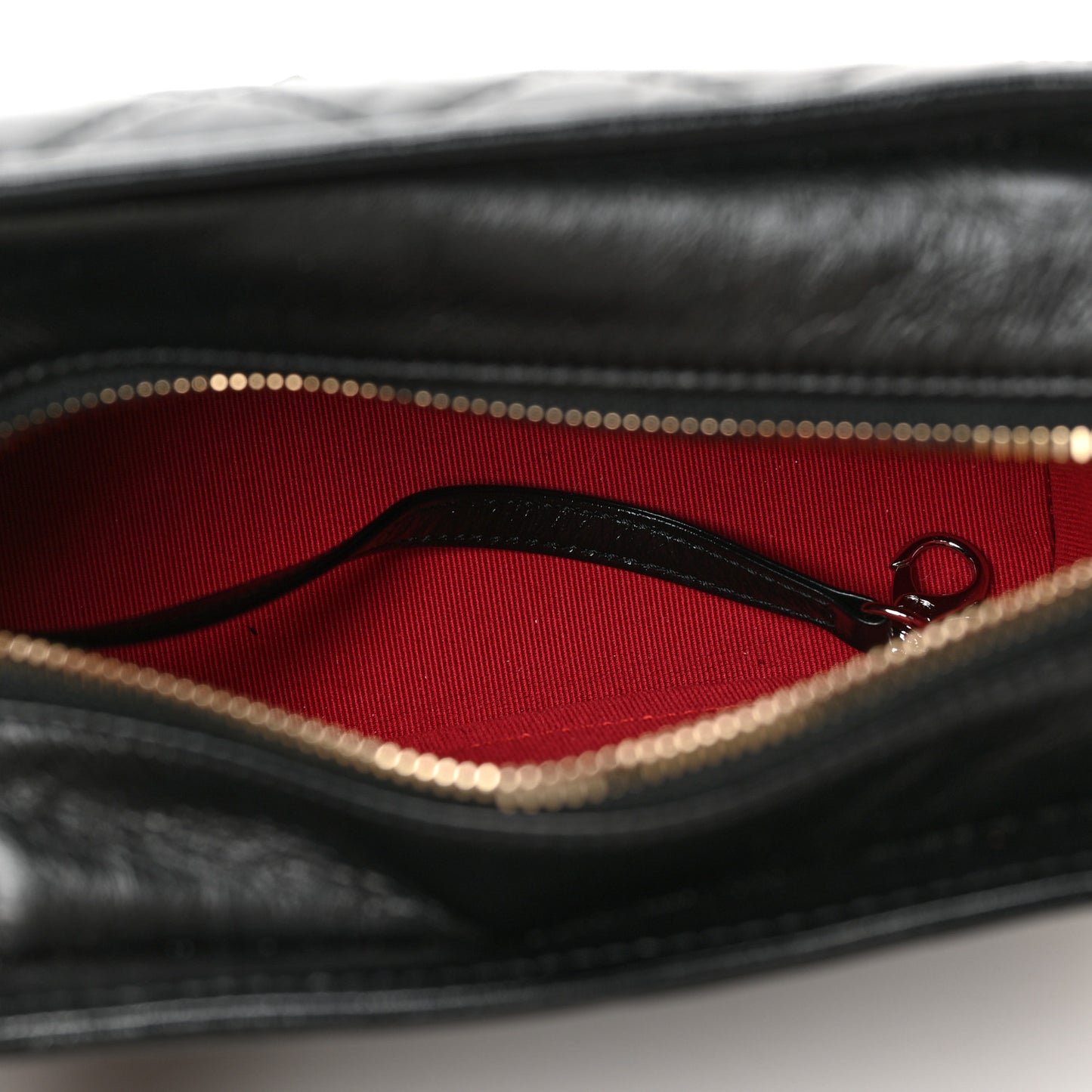 Aged Calfskin Quilted Small Gabrielle Hobo Black