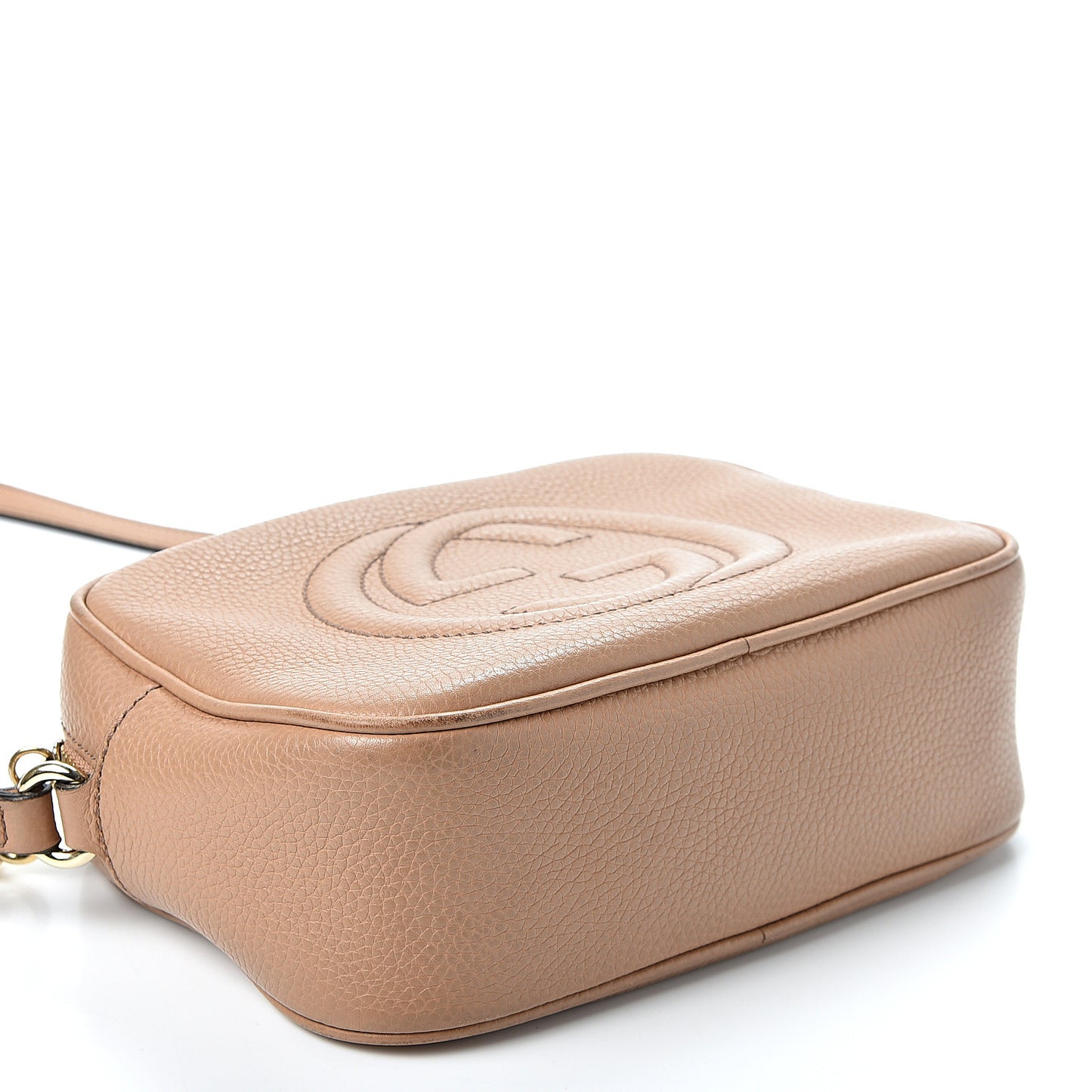 Pebbled Calfskin Small Soho Disco Bag Rose Beige
