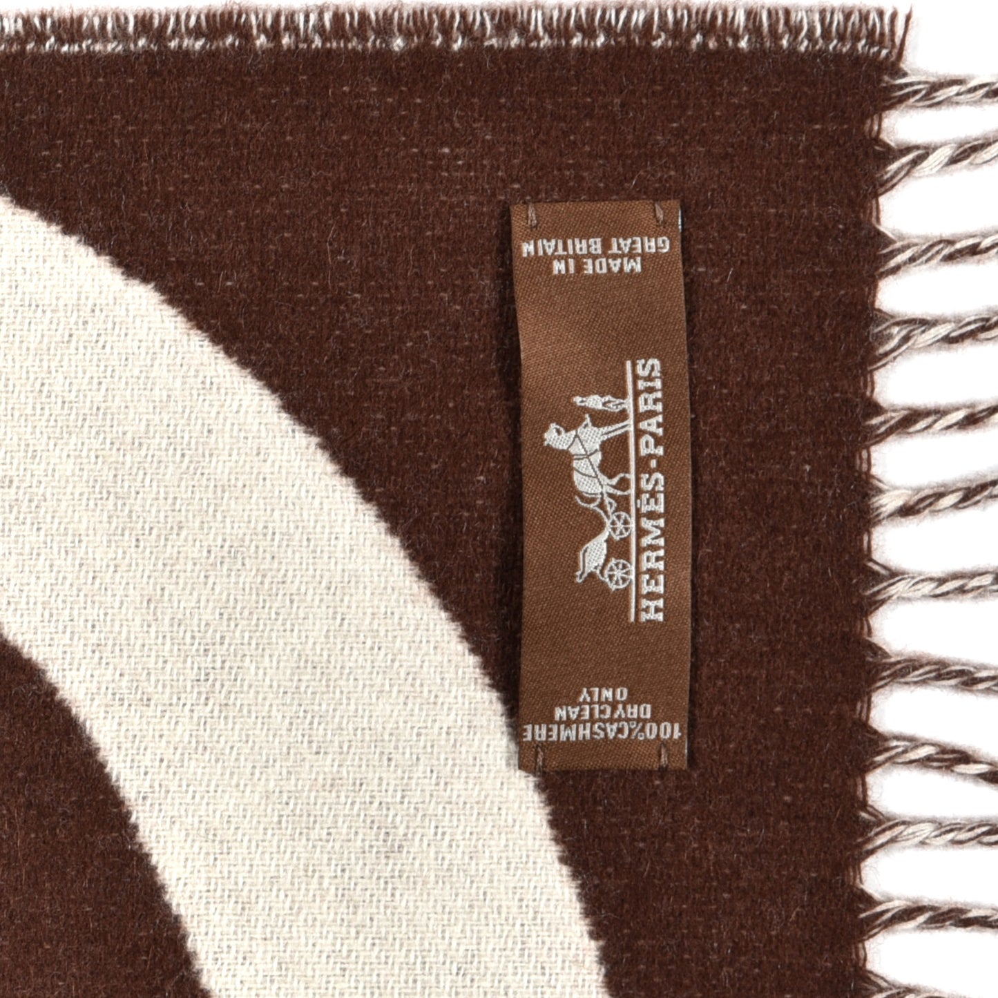 Cashmere Casaque Charms Muffler Brun Chocolat Ivoire