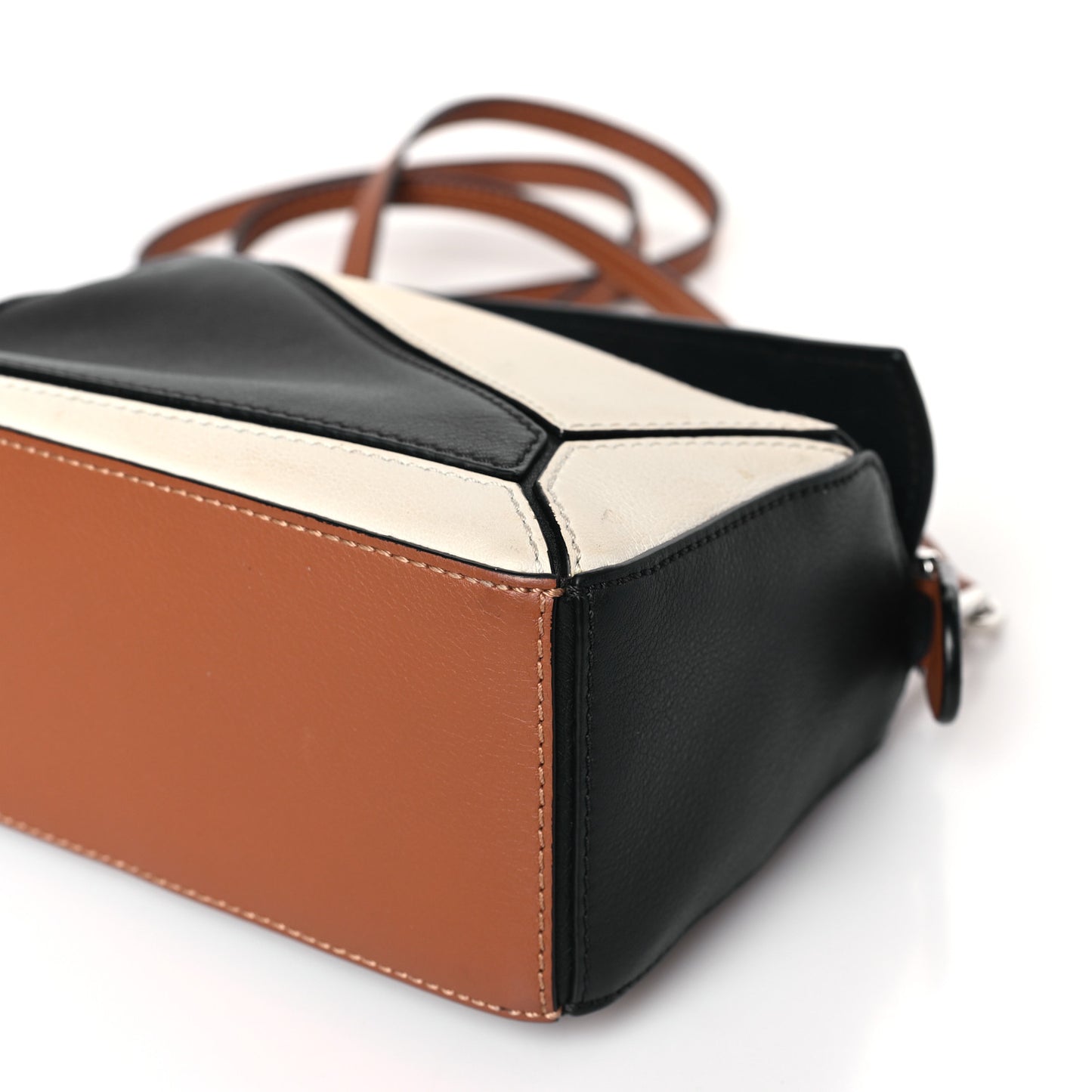 Calfskin Mini Puzzle Bag Deep Blue Soft White