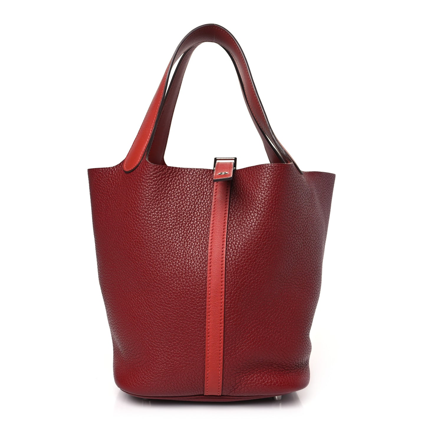 Taurillon Clemence Swift Picotin Lock 22 MM Rouge H Brique
