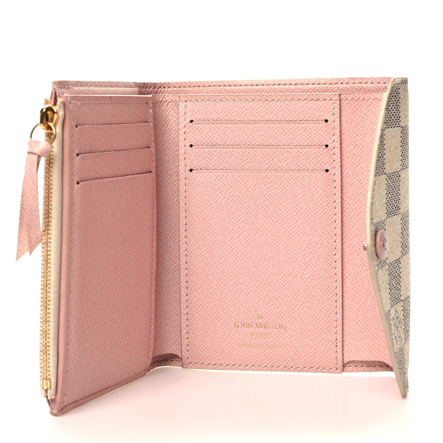 Louis Vuitton Damier Azur Victorine Wallet Rose Ballerine 5 of 10