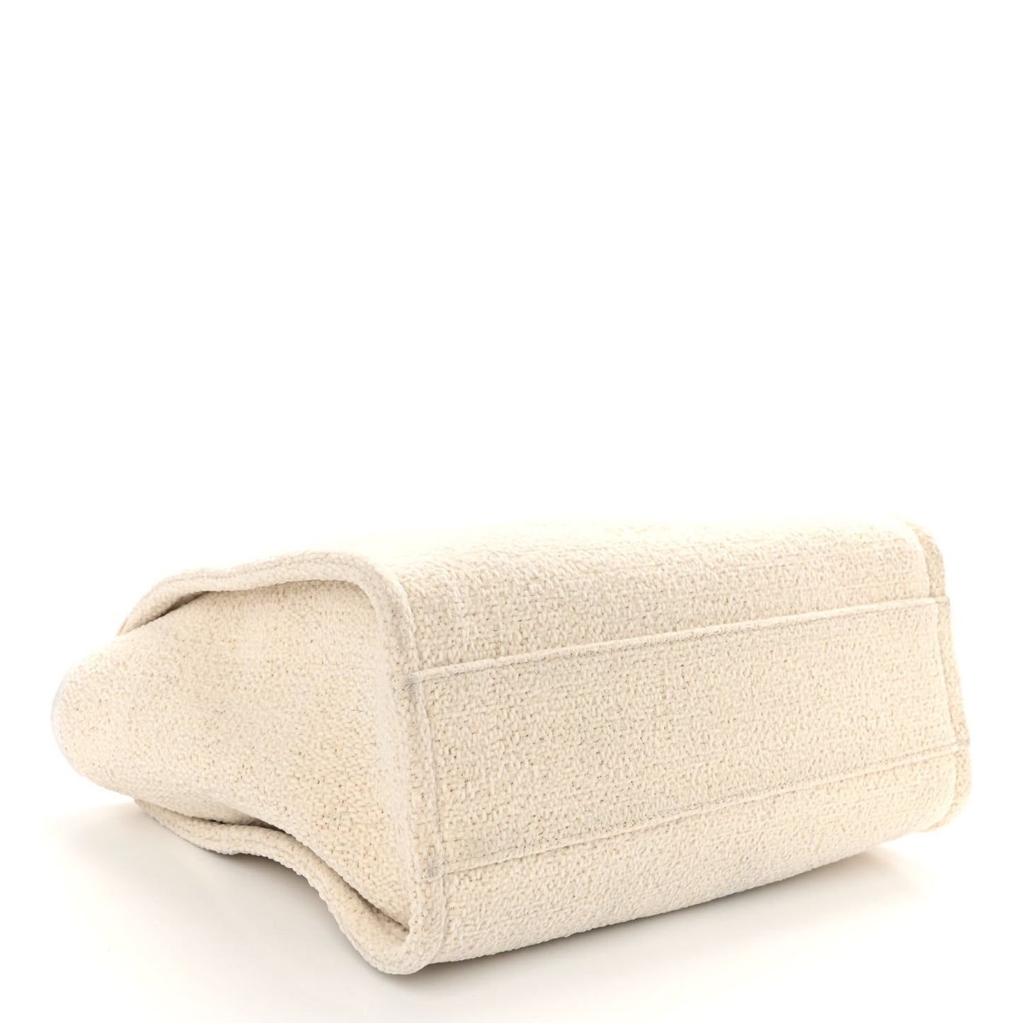 Lurex Boucle Small Deauville Tote White