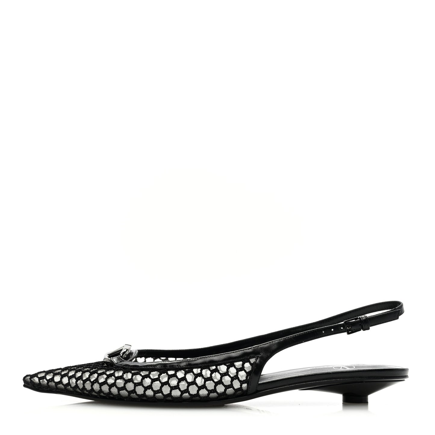 Mesh Vlogo Slingback Pumps 39 Black
