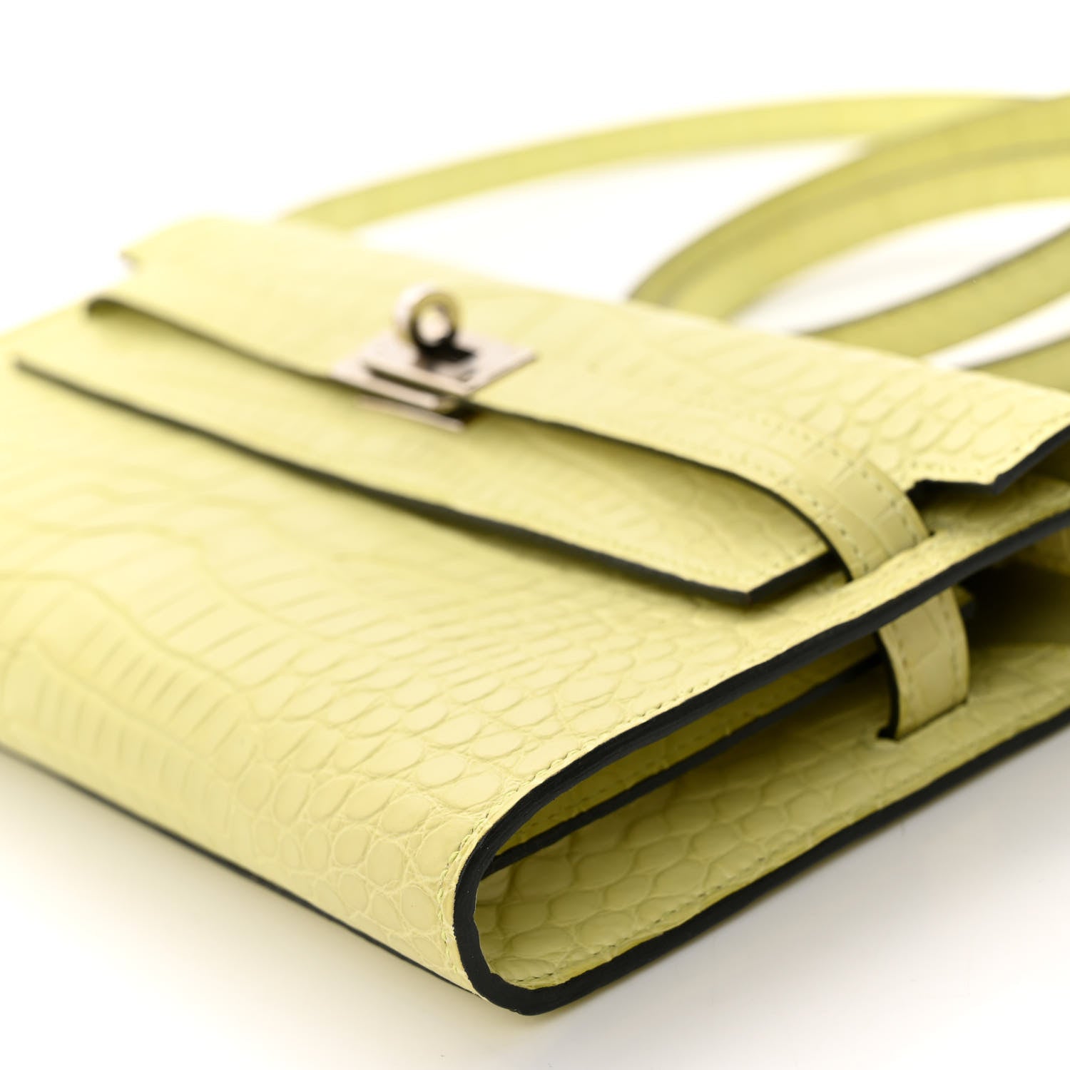 Hermes Matte Alligator Kelly To Go Wallet Jaune Bourgeon 10 of 10