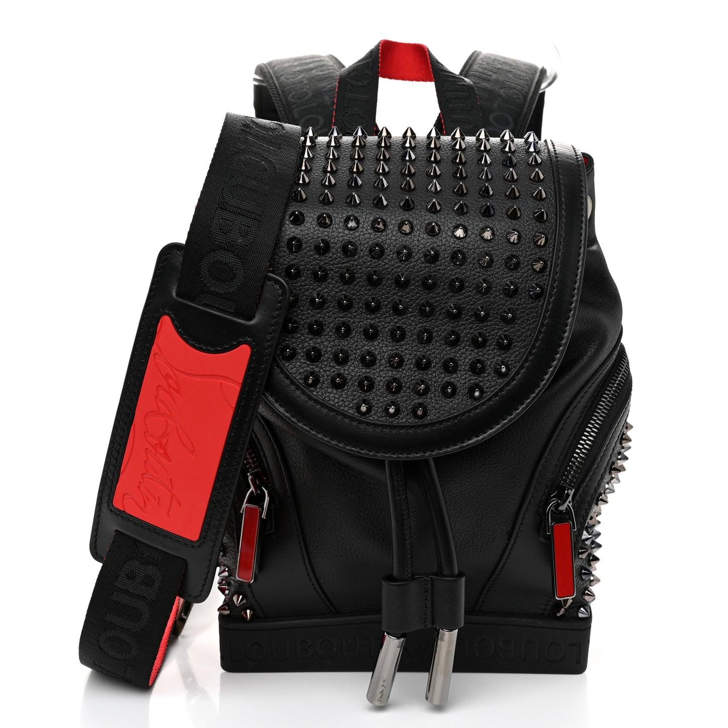 Calfskin Spiked Small Explorafunk Backpack Black