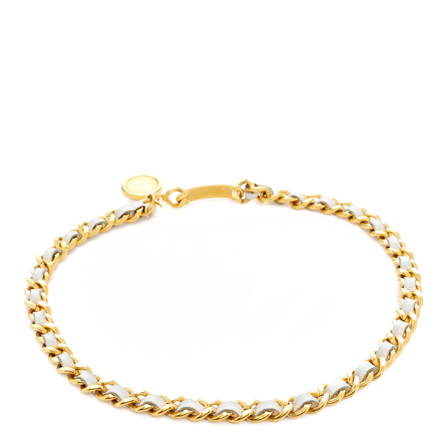 Chanel Lambskin CC Medallion Chain Belt White Gold 2 of 7