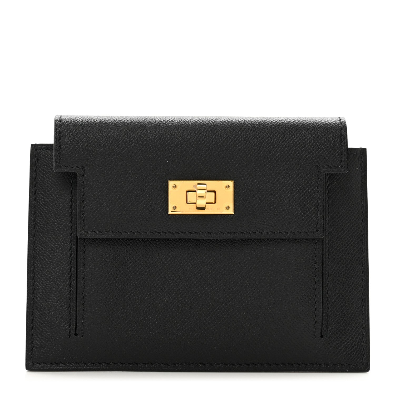 Hermes Epsom Kelly Pocket Compact Wallet Black 1 of 8