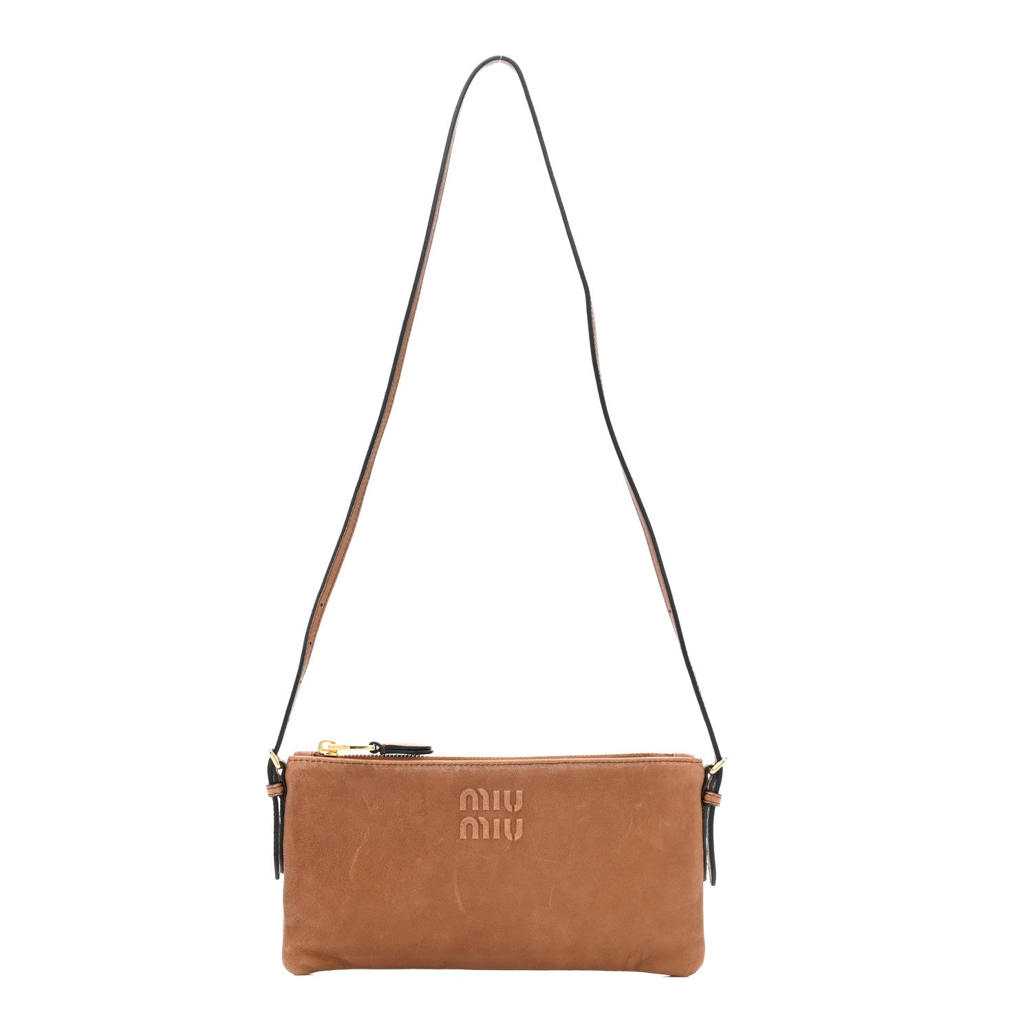 Miu Miu Nappa Aviator Mini Flat Pouch Rovere 1844733 – FASHIONPHILE