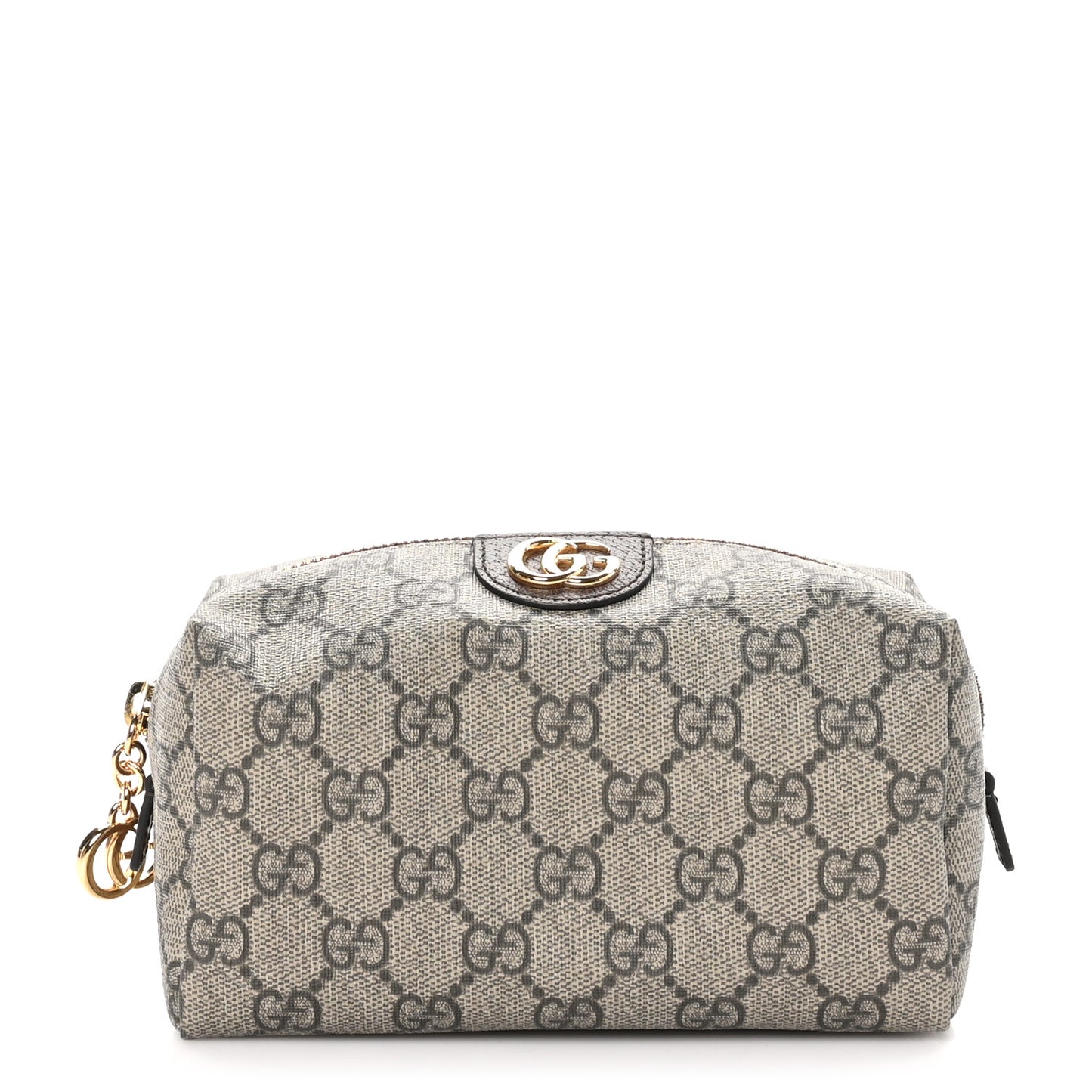 Soft GG Supreme Monogram Calfskin Medium Ophidia Cosmetic Case Beige Ebony New Acero