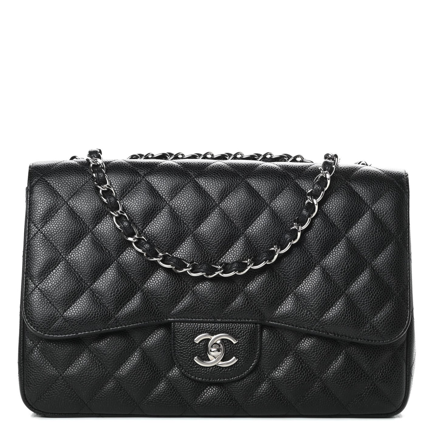 Caviar Quilted Jumbo Single Flap Black