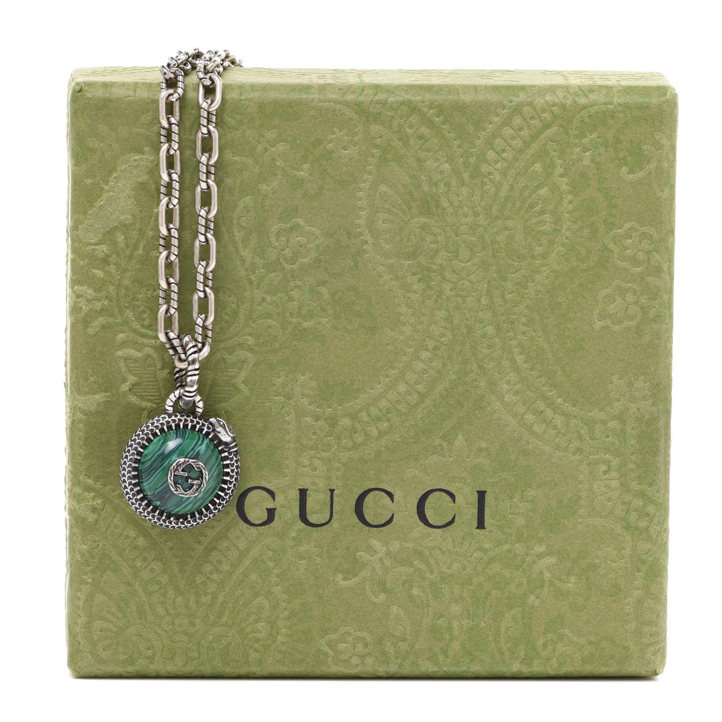 Sterling Silver Resin Garden GG Necklace Green