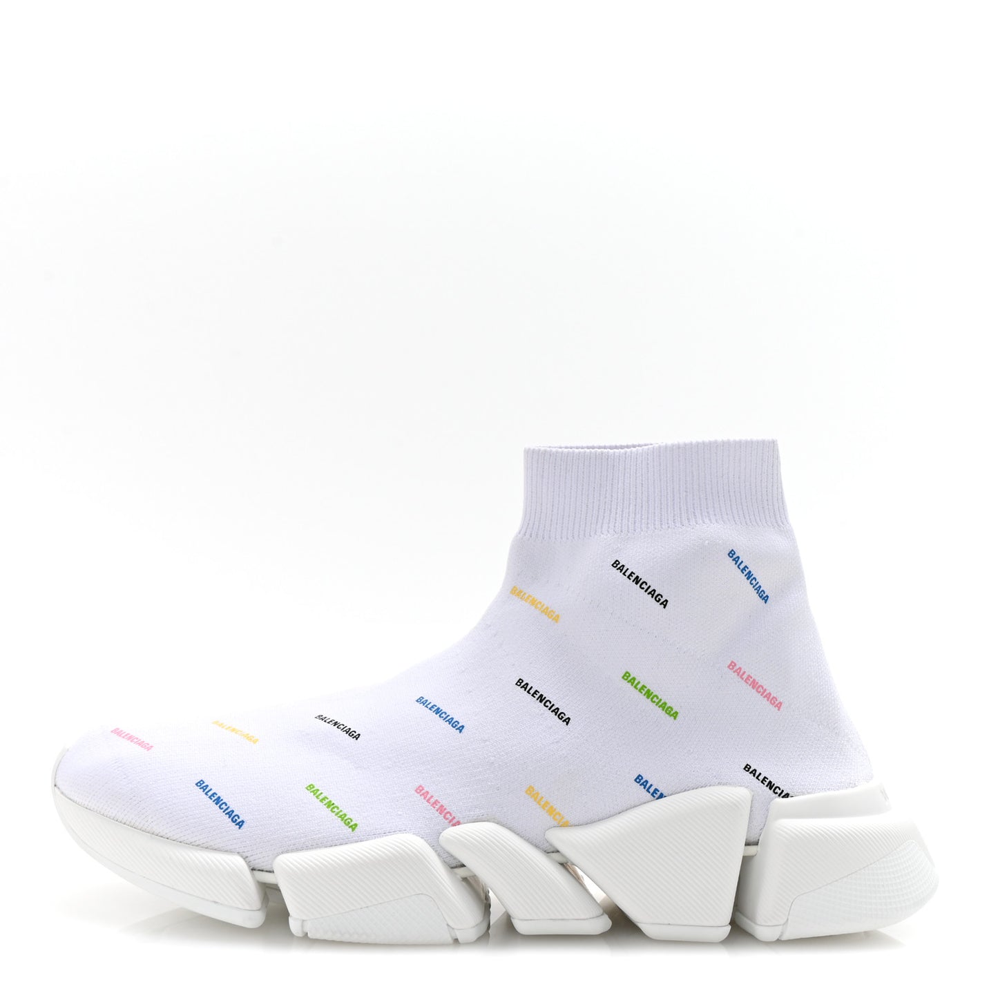 Technical 3D Recycled Knit Allover Logo Womens Speed 2.0 Sneakers 41 White Multicolor