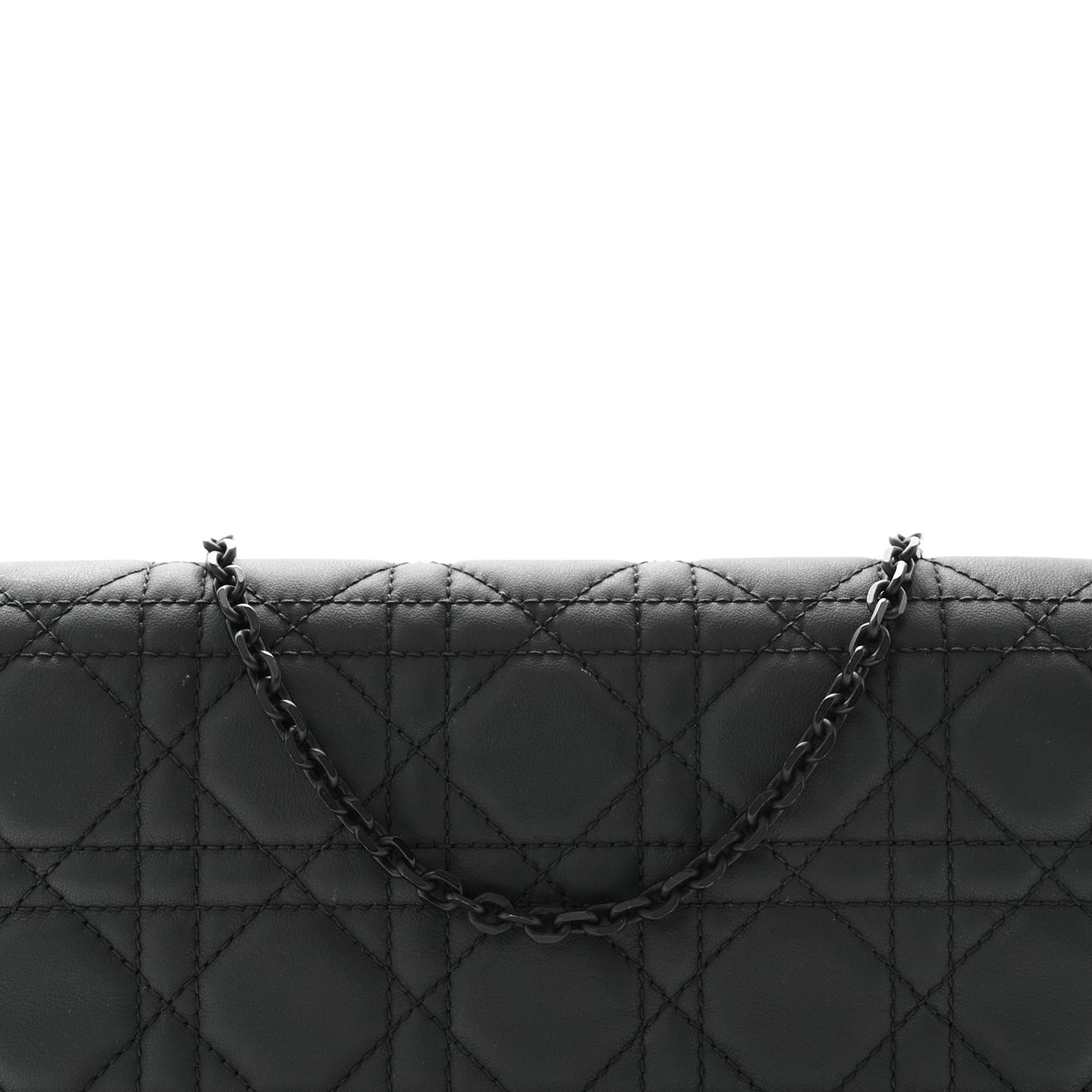 Ultra Matte Calfskin Cannage Lady Dior Clutch Black