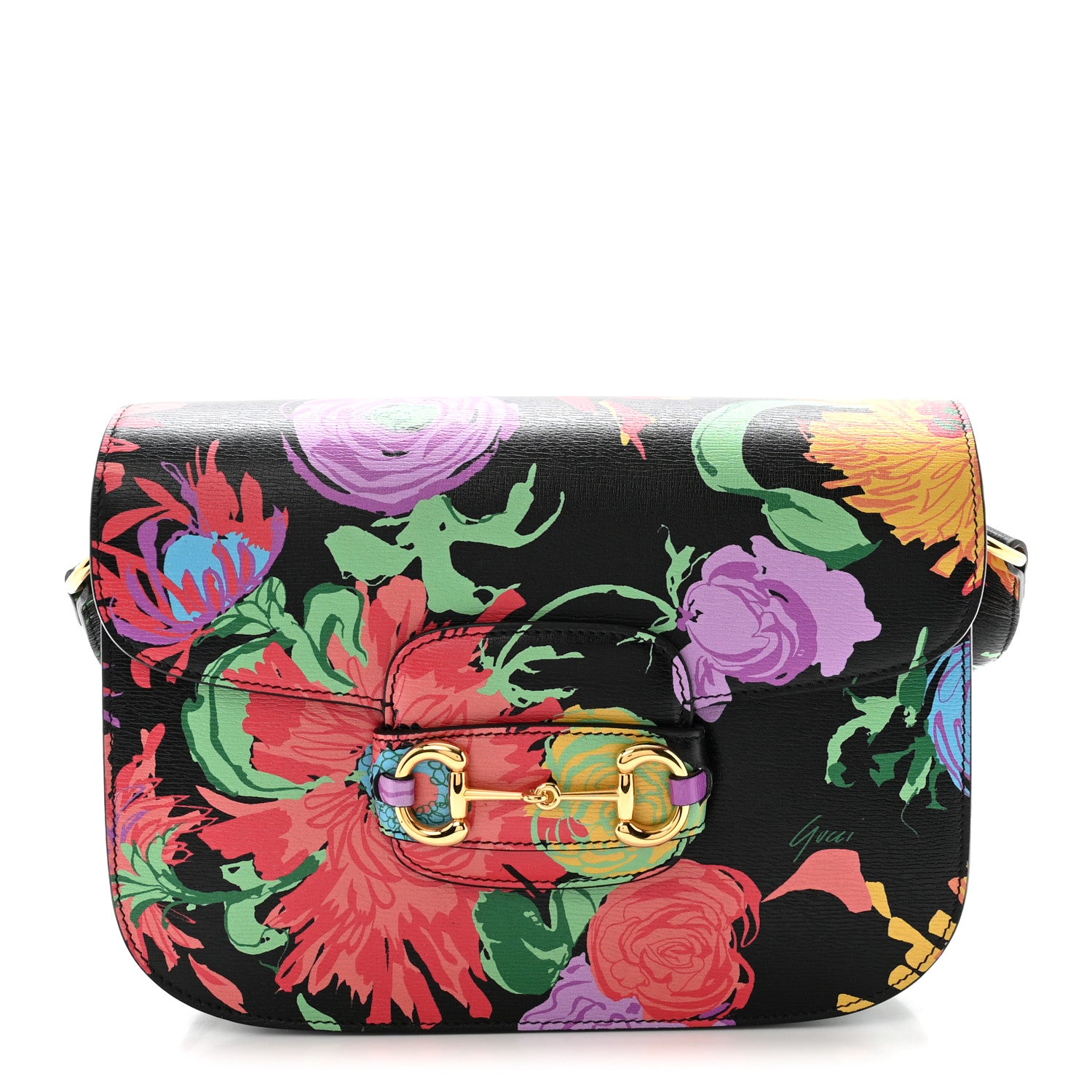 Gucci X KEN SCOTT New Shangai Calfskin Jenny Floral Print Horsebit