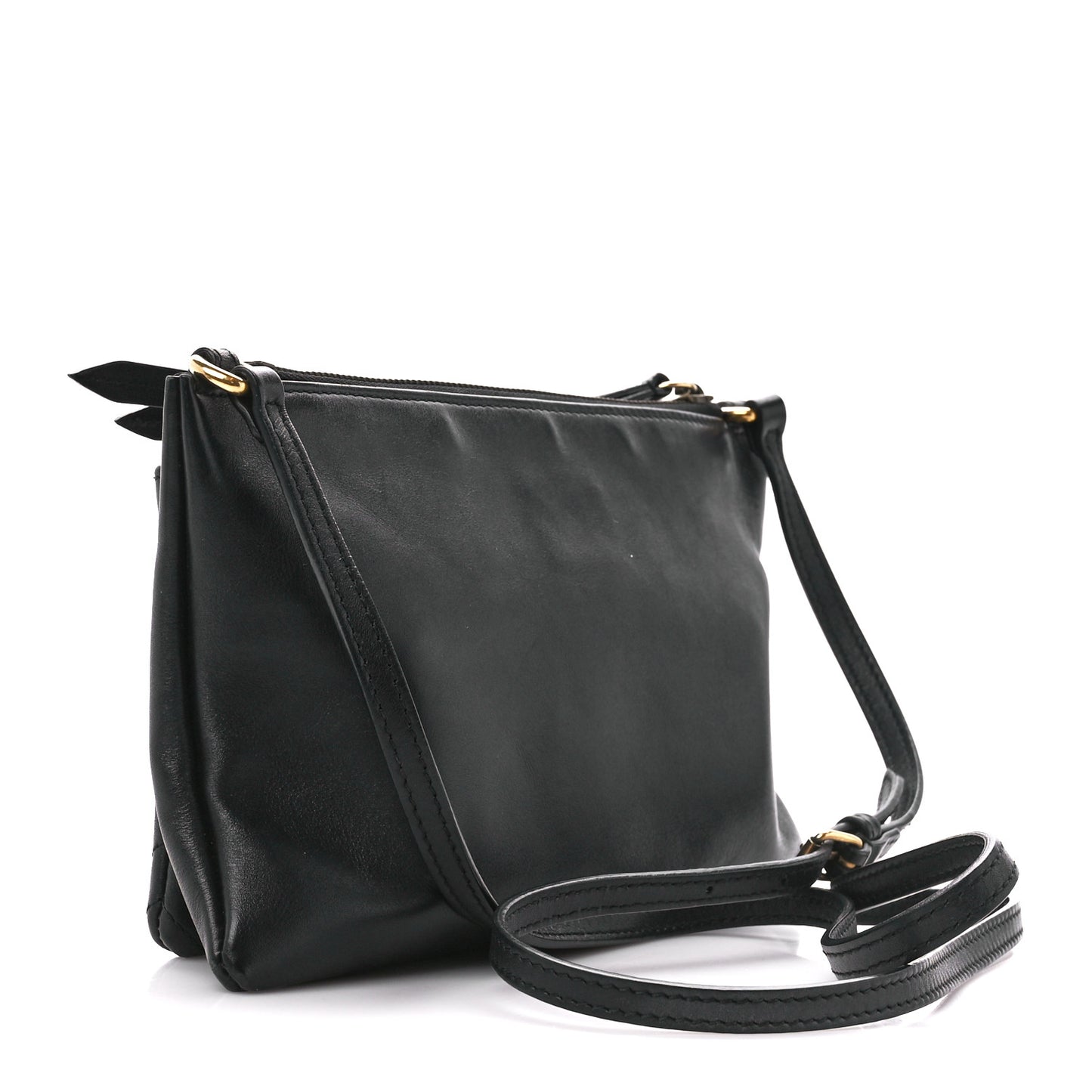 Calfskin Matelasse Small GG Marmont Double Zip Shoulder Bag Black
