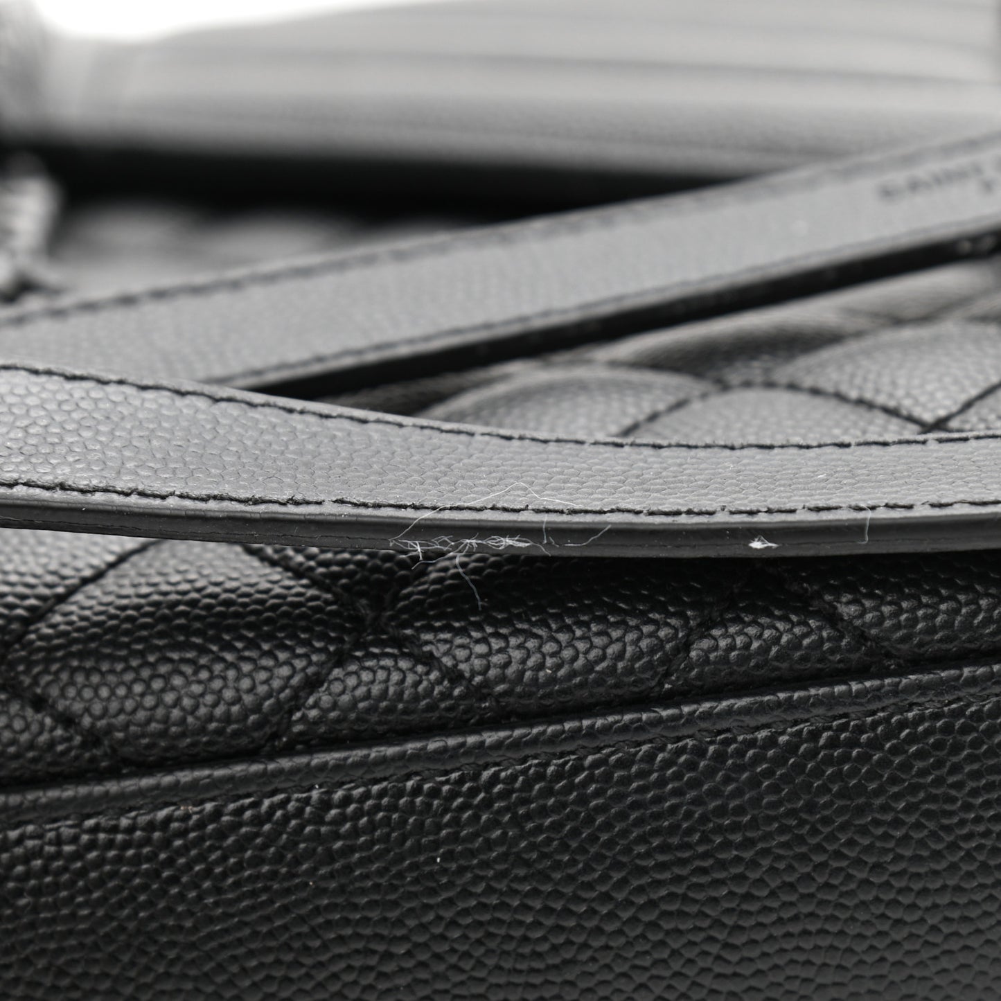 Grain De Poudre Textured Mixed Matelasse Large Triquilt Monogram Monochrome Satchel Black