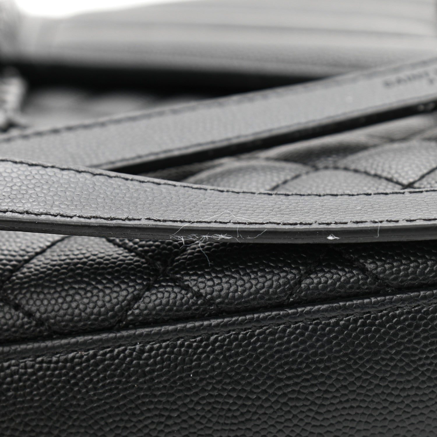 Saint Laurent Grain De Poudre Textured Mixed Matelasse Large Triquilt Monogram Monochrome Satchel Black 16 of 16