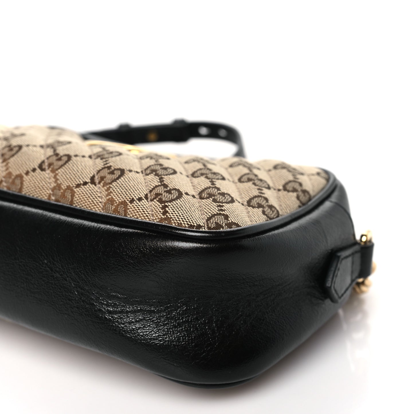 Monogram Matelasse Diagonal Small GG Marmont Chain Shoulder Bag Beige Black