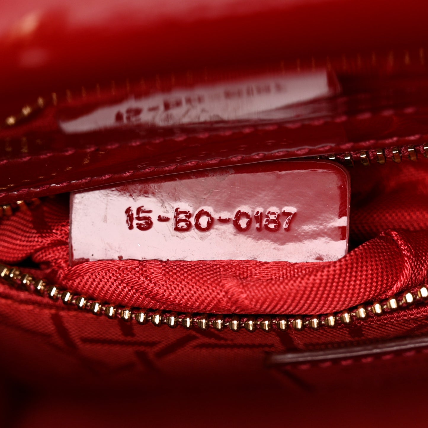 Patent Cannage Mini Lady Dior Red