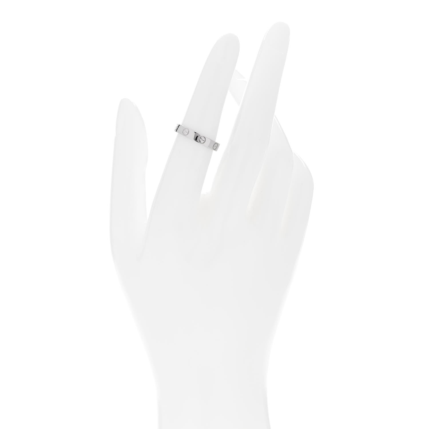 Cartier 18K White Gold 3.5mm LOVE Wedding Band Ring 51 5.75 2 of 4