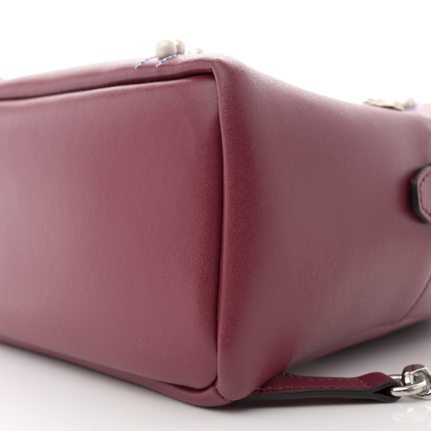 Vitello Liberty Pearl Romantic Bow Mini Backpack Black Cherry