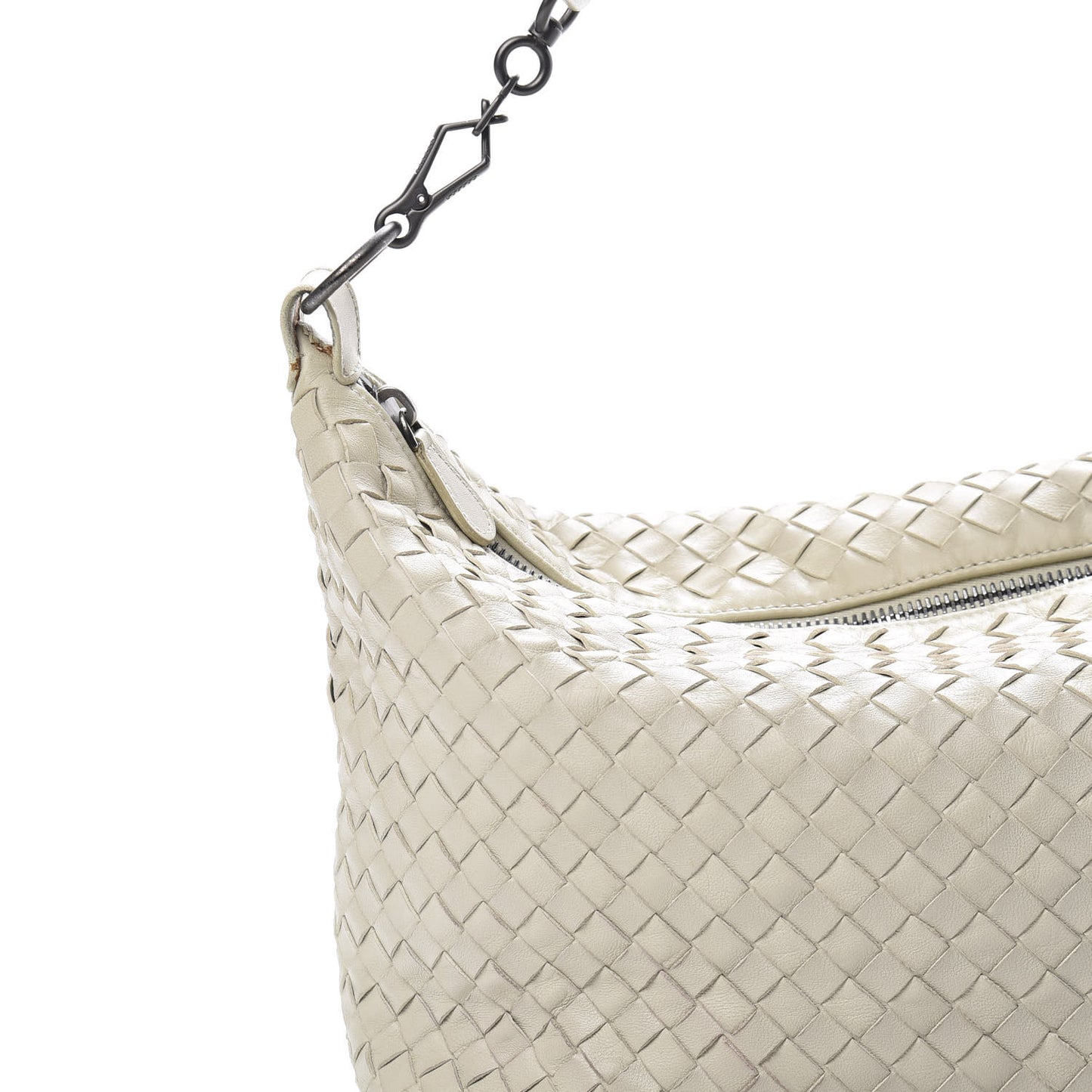Nappa Intrecciato Small Shoulder Bag Cream