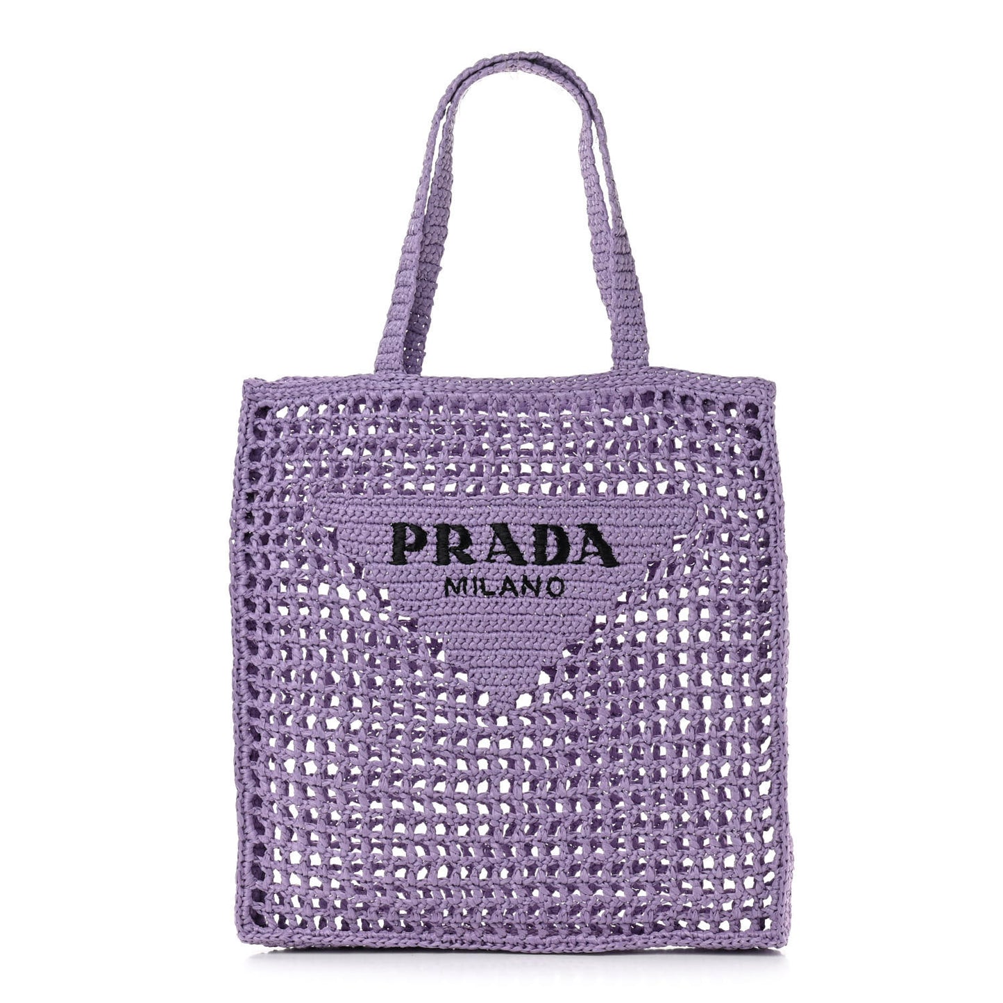 Yarn Raffia Effect Crochet Logo Embroidered Tote Bag Lilium