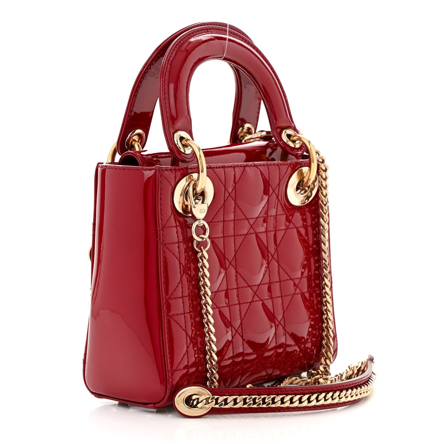 Christian Dior Patent Cannage Mini Lady Dior Red 3 of 11