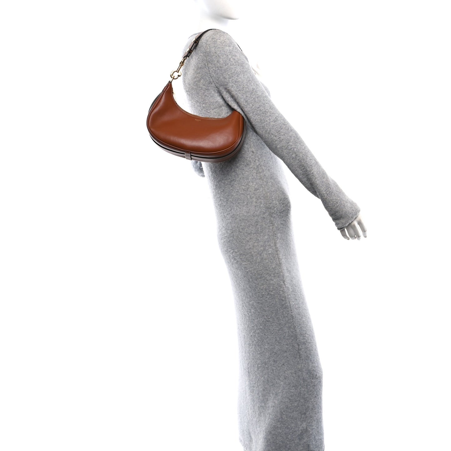 Smooth Calfskin Medium Strap Ava Shoulder Bag Tan