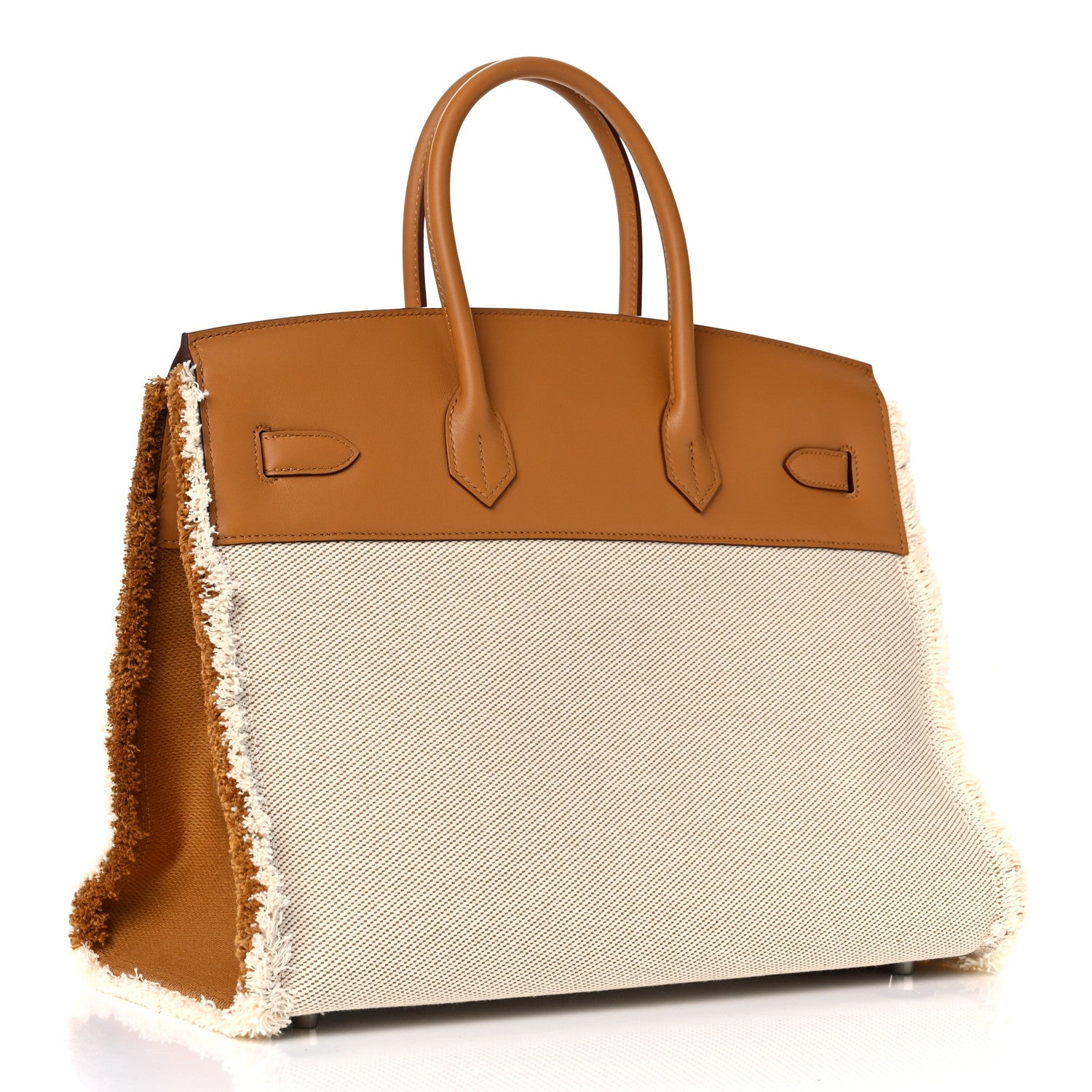 Hermes Swift Twill H Fray Fray Birkin 35 Sesame Ecru 3 of 34