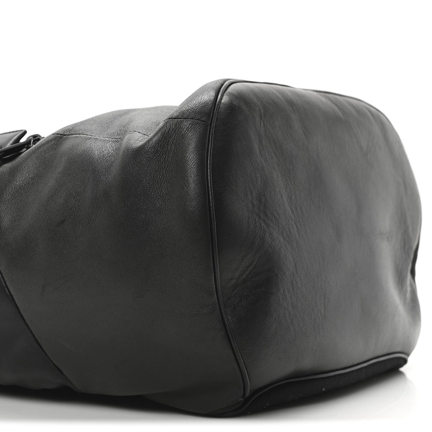 Calfskin Logo Debossed Backpack Black