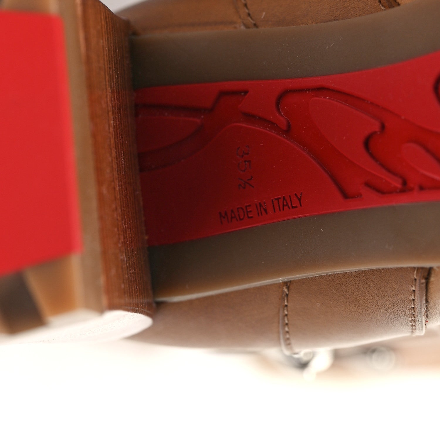 Christian Louboutin Calfskin Wax Shearling Brodeback Lug Over The Knee Boots 35.5 Terra Beige 6 of 8