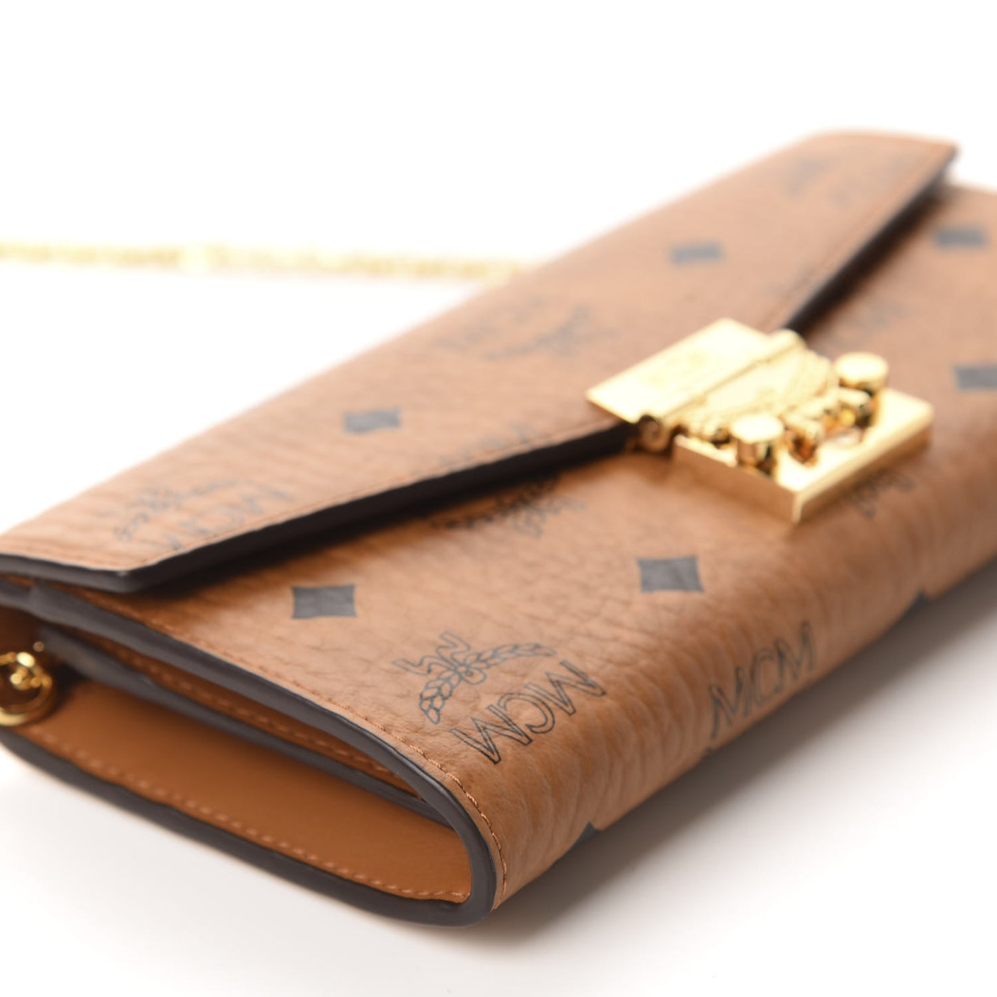 Visetos Large Patricia Wallet On Chain Cognac