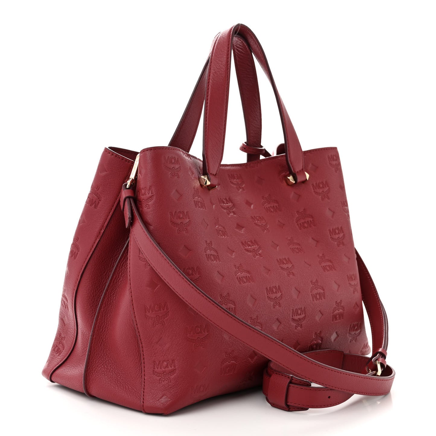 Calfskin Ottomar Monogram Large Essential Tote Red
