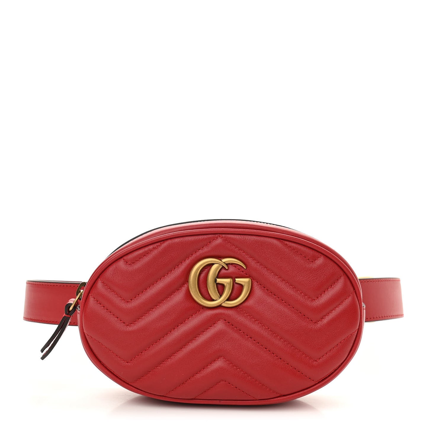 Calfskin Matelasse GG Marmont Belt Bag 85 34 Hibiscus Red