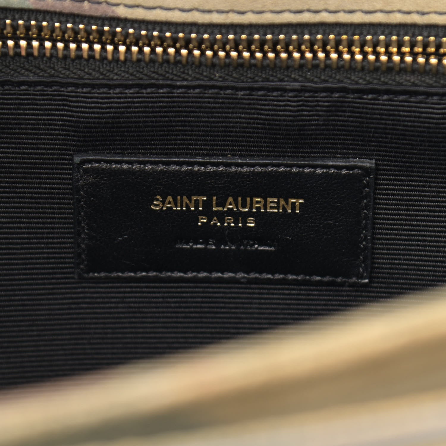 Saint Laurent Suede Monogram University Camouflage Shoulder Bag Green 6 of 11