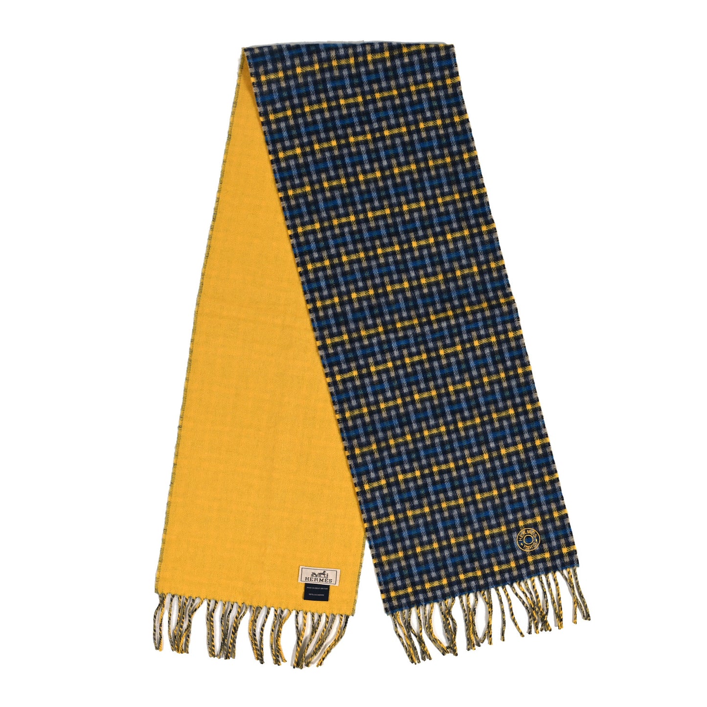 Cashmere H Ecossais Recto Verso Muffler